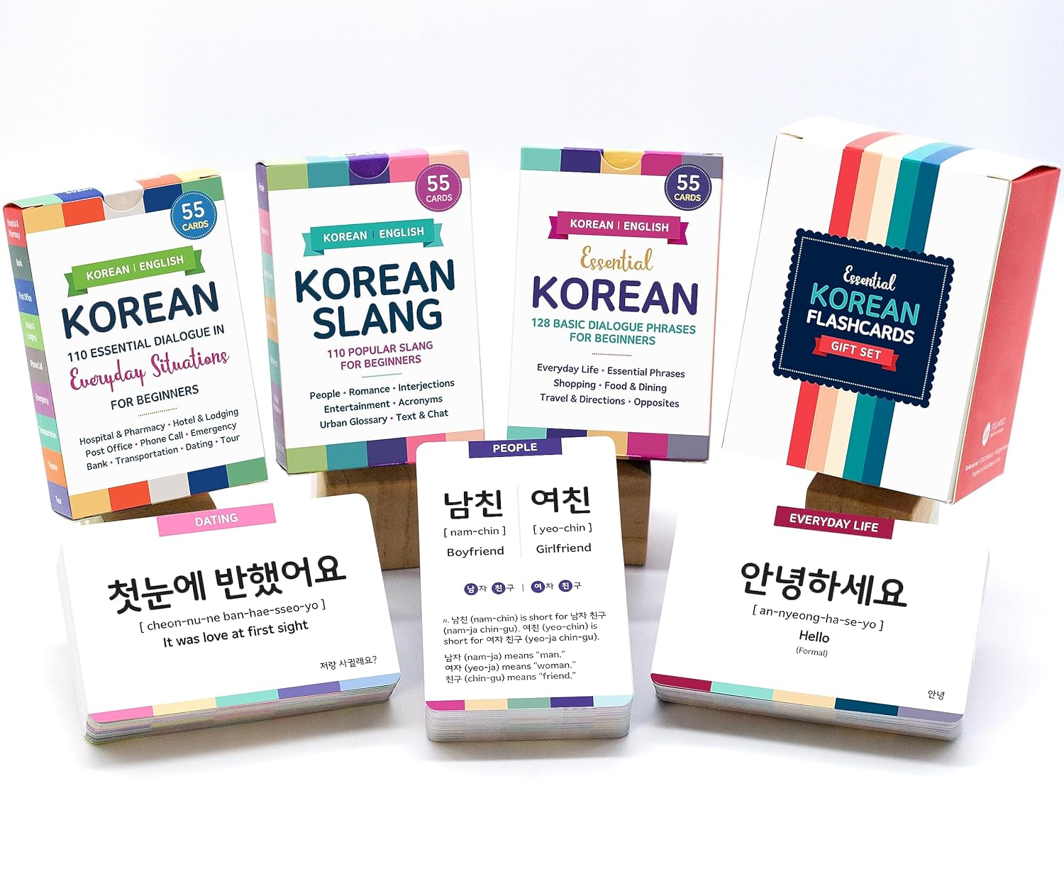 Korean Basic Conversation Flashcards 3-Pack Gift Set