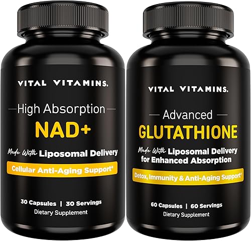 Vital Vitamins Cápsulas NAD+ + Cápsulas de glutatión