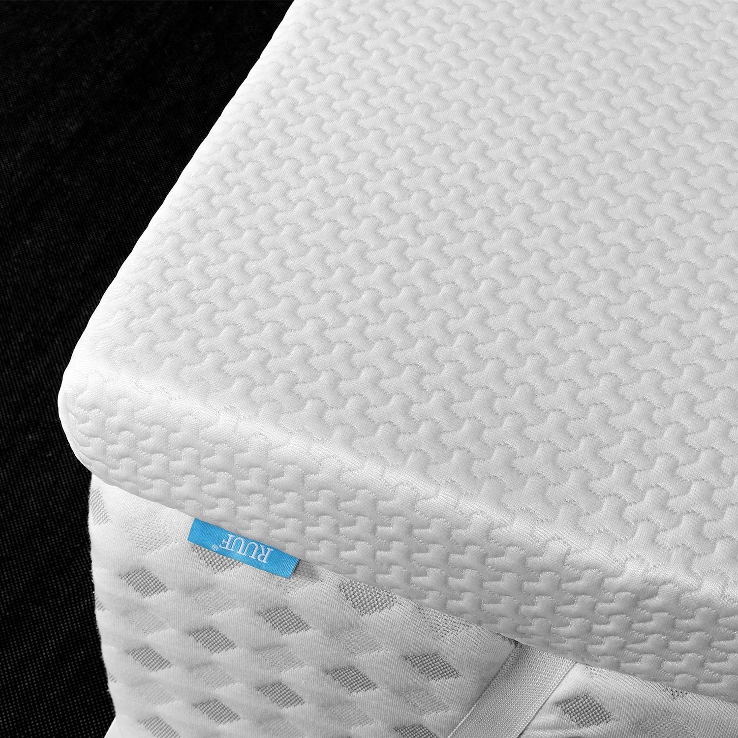 RUUF 2-Inch Firm Mattress Topper King, High Density Memory Foam Bed Topper for Pressure Relieving, Foam Topper with Removable Cooling Cover