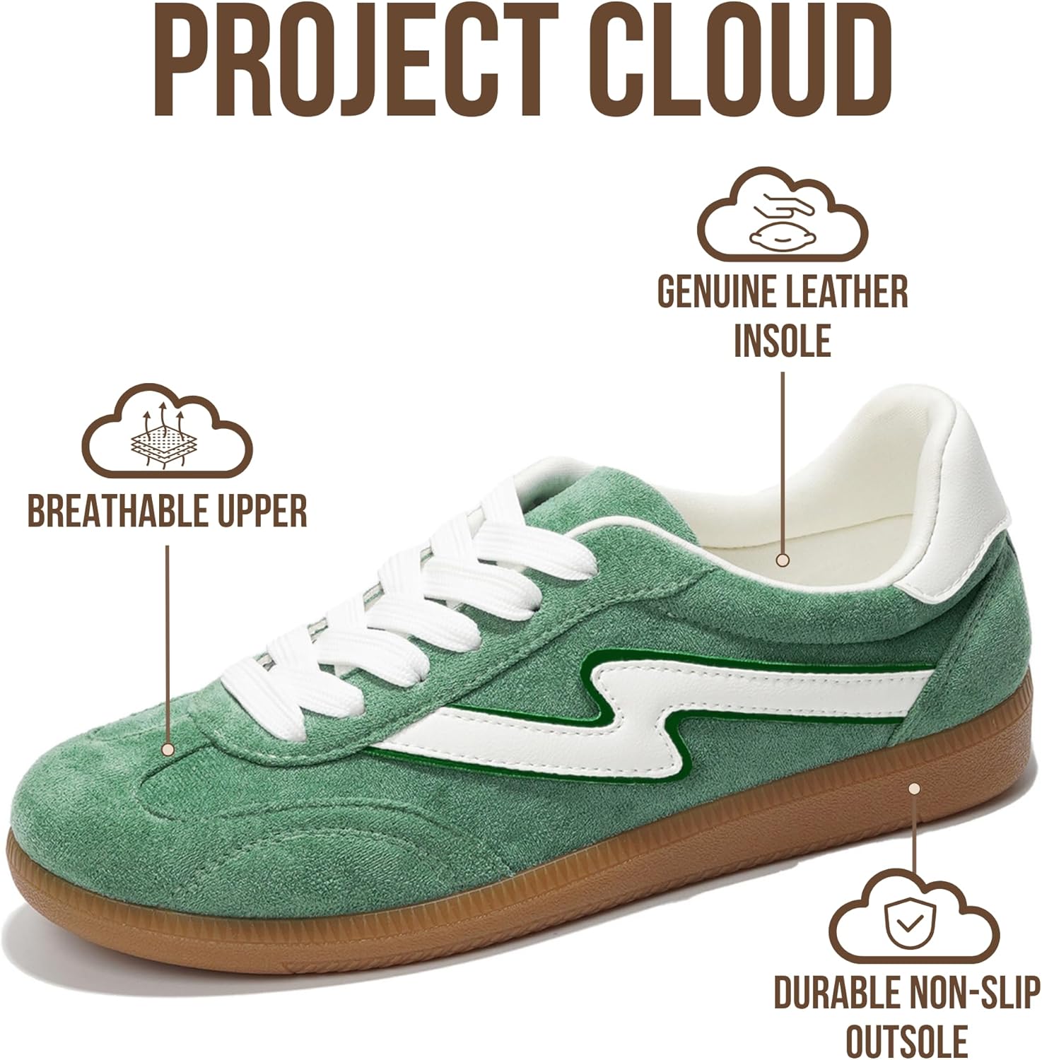 Project Cloud Fashion Sneakers for Women 2026 - Lace-Up Shoes Trendy Women Sneakers with Memory Foam Insole Women's Fashion Sneakers Non-Slip Womens Shoes (Irita)