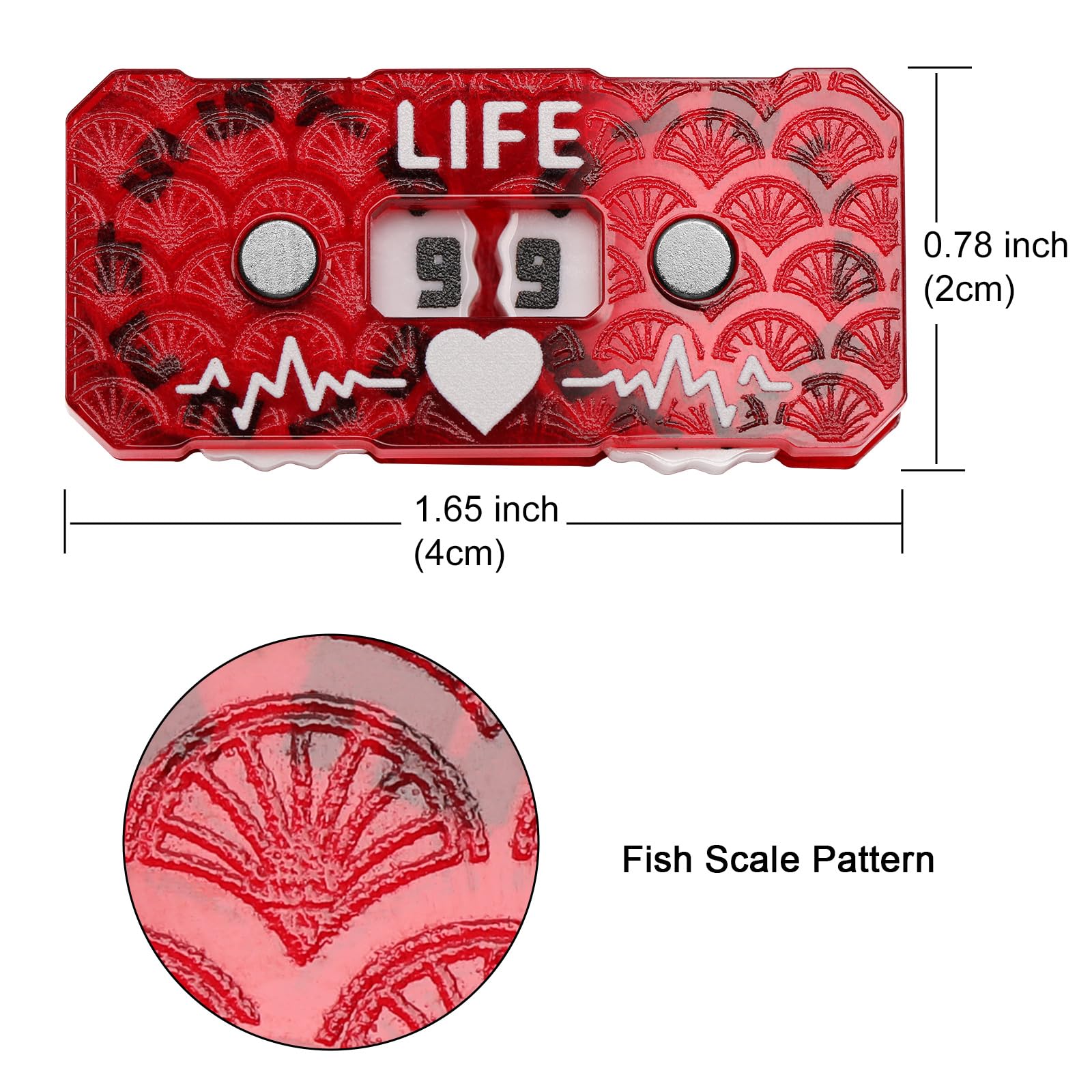 Amazon.com: Life Counter Twin Digits Dragon Scale Pattern Designed