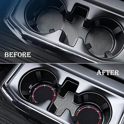 Miniatura 7 de 2 posavasos brillantes para automóvil, 2.75 pulgadas, silicona suave, antideslizante, a prueba de golpes, accesorios universales para el interior