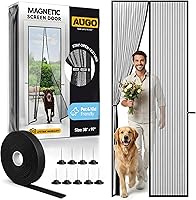 Vista 1 de AUGO - Puerta magnética de mosquitero, auto sellada, resistente, de malla de manos libres que mantiene alejados los insectos, apta para mascotas