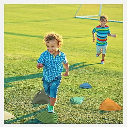 Miniatura 8 de Stepping Stones para niños, juego de 6 piezas para equilibrio con parte inferior antideslizante, coordinación de ejercicio y estabilidad