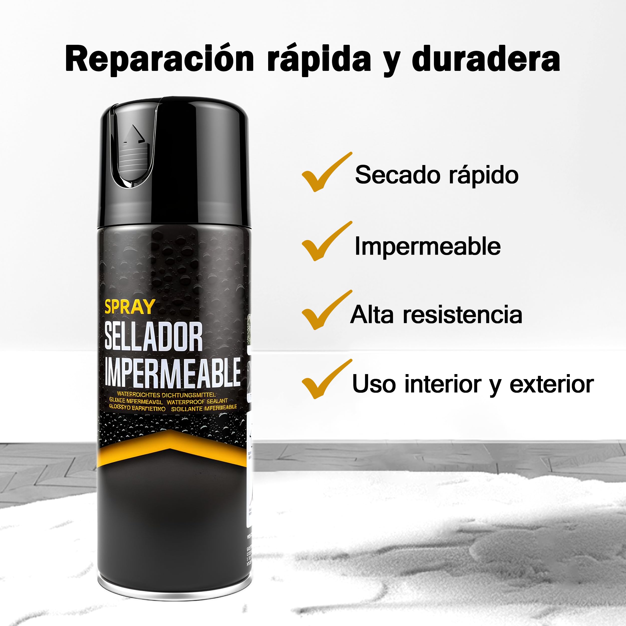 Etrexonline Spray Sellador Impermeable Blanco 400 ml, para Grietas y Fugas, Secado Rápido, Alta Adherencia, para Metal, Madera, PVC y Cemento, Uso Interior y Exterior, 4 x 400 ml