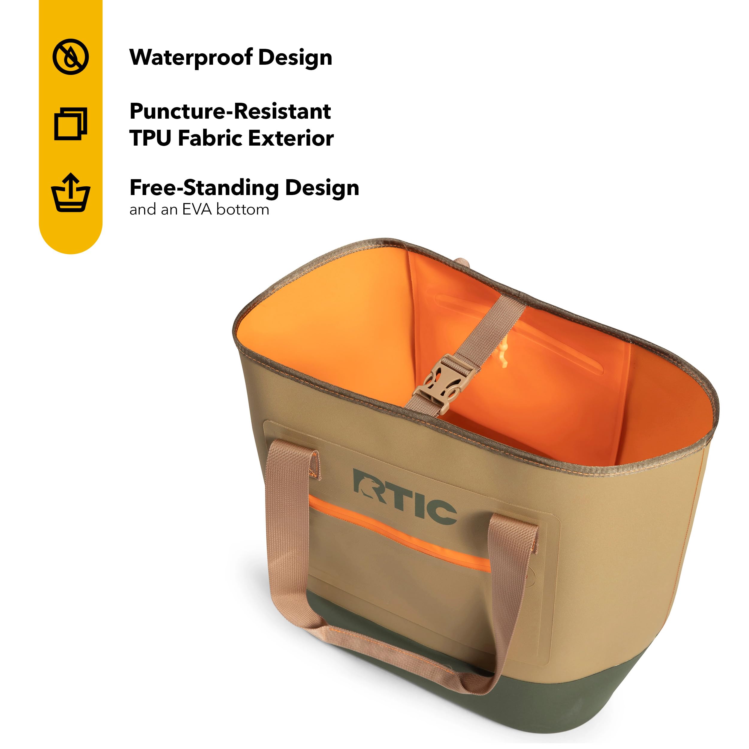 RTIC Ultra-Tough Tote Bag, Waterproof for Beach, Pool, Towel, Grocery, Shopping, Camping, Picnic, Travel, Boat, Heavy-Duty, Puncture Resistant, Large, Trailblazer