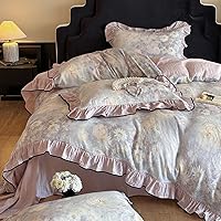 Vista 244 de 3 piezas de juego de funda de edredón tamaño individual XL, funda de edredón blanca con estampado floral azul, ropa de cama coquette de algodón