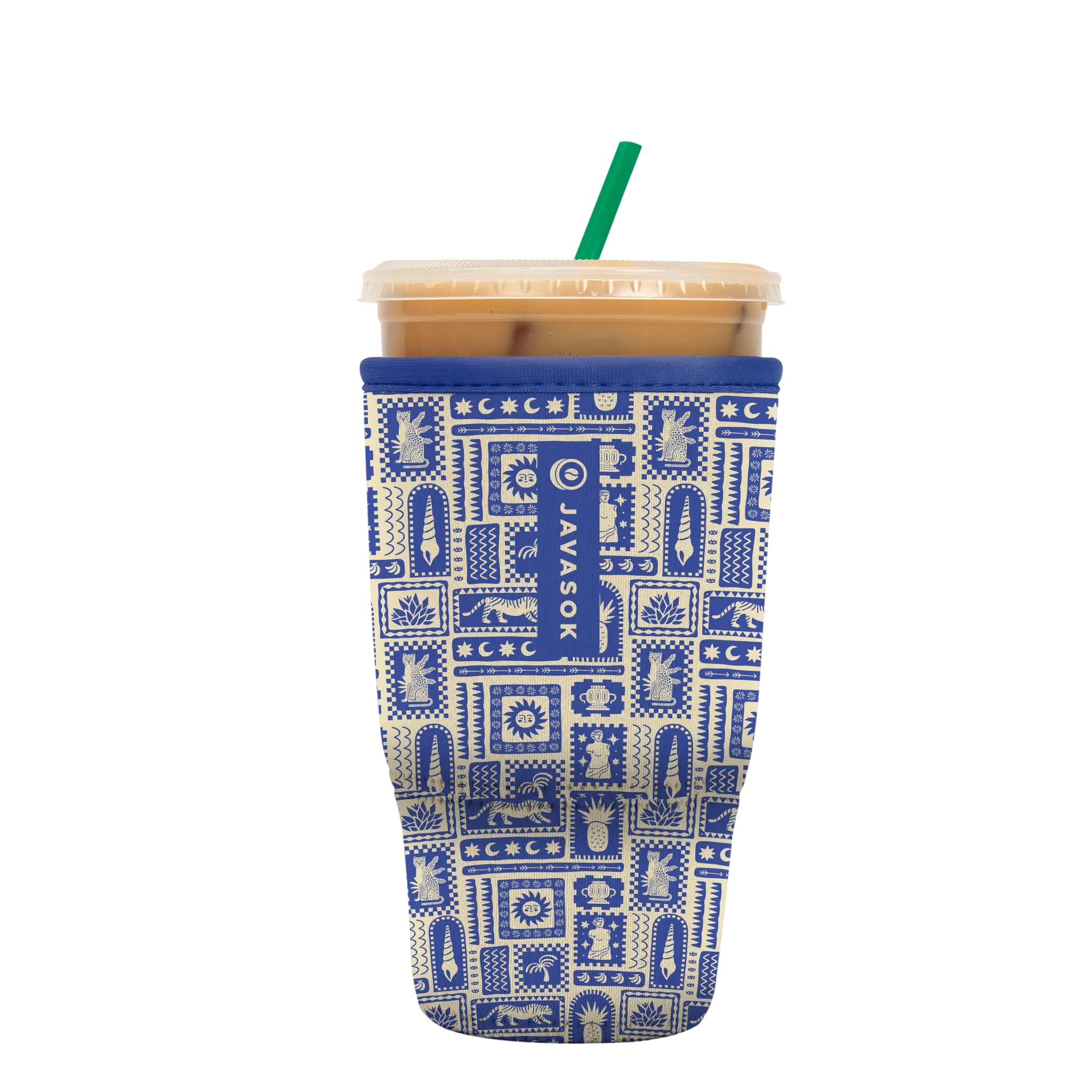 Sok It JavaSok Iced Coffee &amp; Cold Soda Insulated Neoprene Cup Sleeve (Off the Grid, Large: 30-32oz)