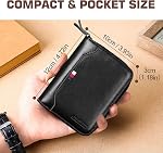 HUANLANG Mens Wallet RFID Blocking Multi Card Holder Wallets for Men Bifold Wallet with Zipper Small Men's Leather Wallet