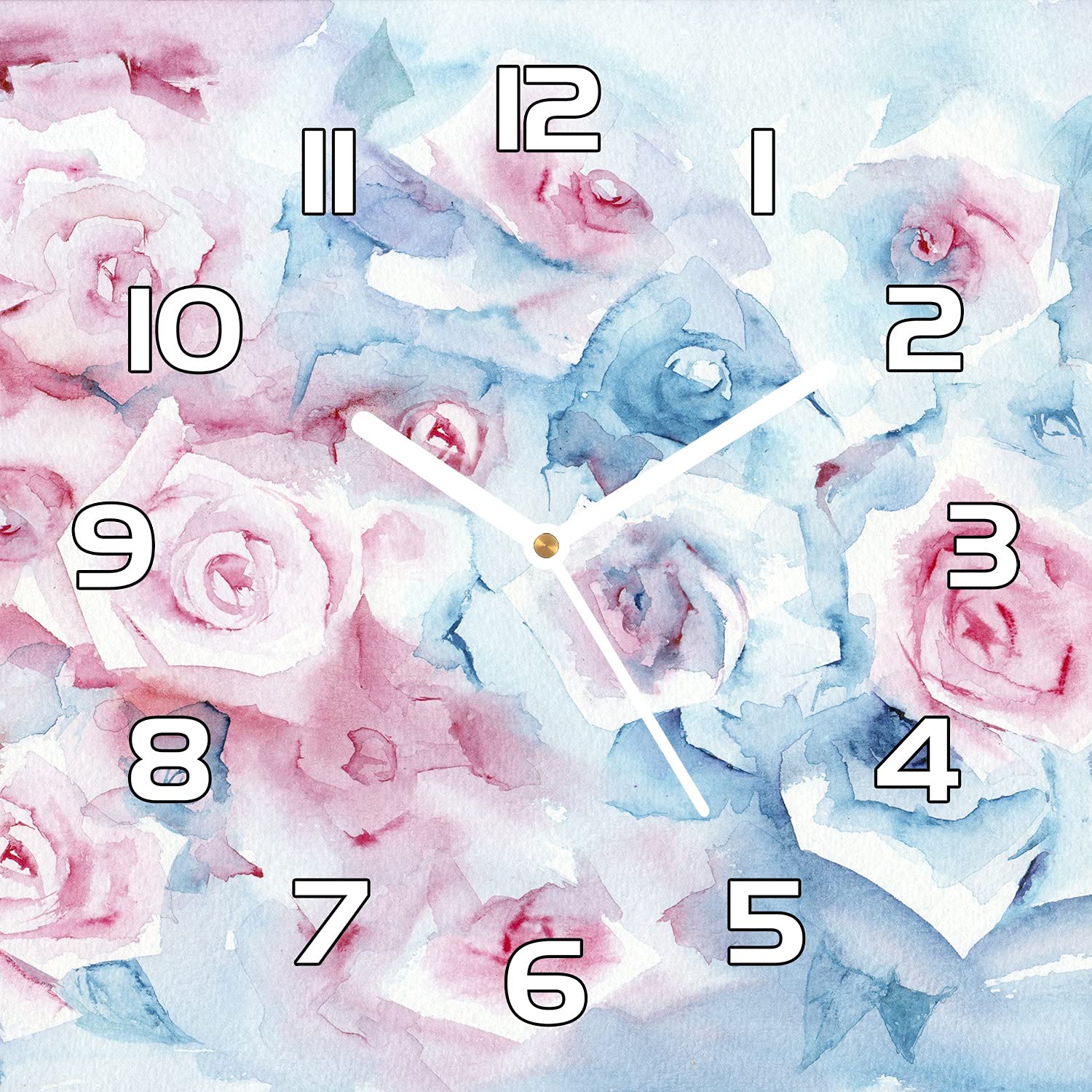 Horloge murale moderne pour cuisine fleurie et salon apaisant pastel Coloray