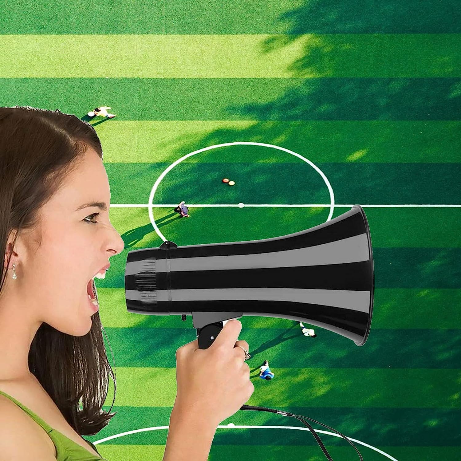 POCHY Moda Megáfono Megáfonos para Exteriores, Altavoz de megáfono de 35 W, Alarma y Altavoz de megáfono de grabación de 240 s con Control de Volumen, megáfono de Mano Bonito