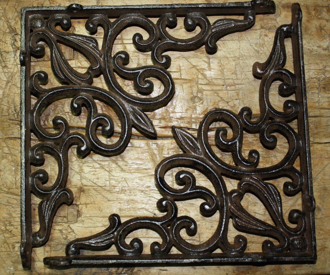 4 Cast Iron Antique Style HEART Brackets, Garden Braces