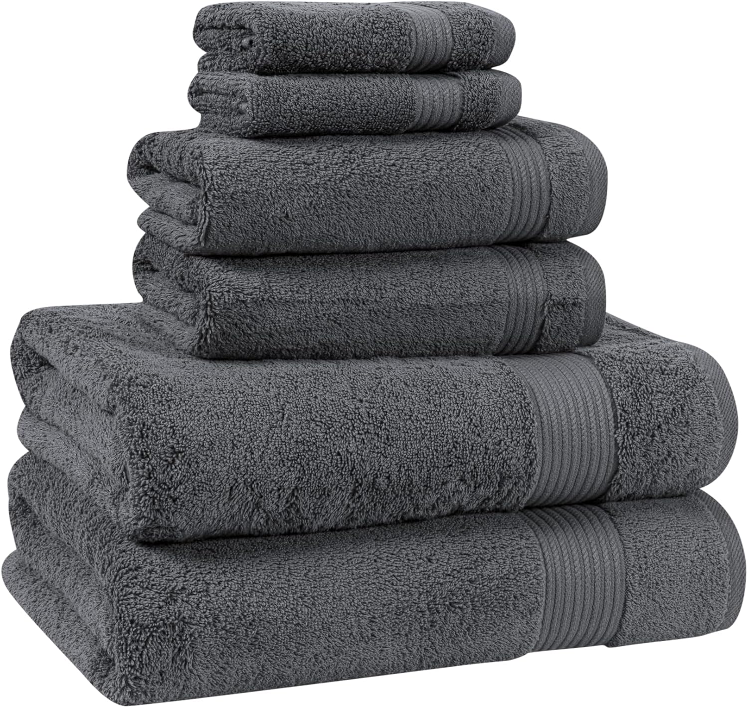 Allure Turkish Cotton Bath Towels, 100% Long Fiber Turkish Cotton - Thick, Soft, Highly Absorbent, and Quick-Drying - 600 GSM for Plushness, Set of 4 - (White)