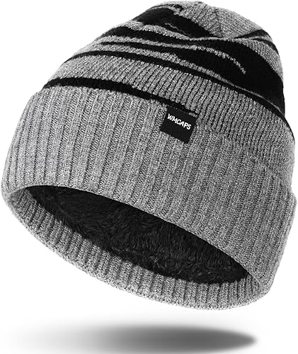 Wmcaps Gorros de invierno para hombres y mujeres, gorro de invierno con forro polar cálido