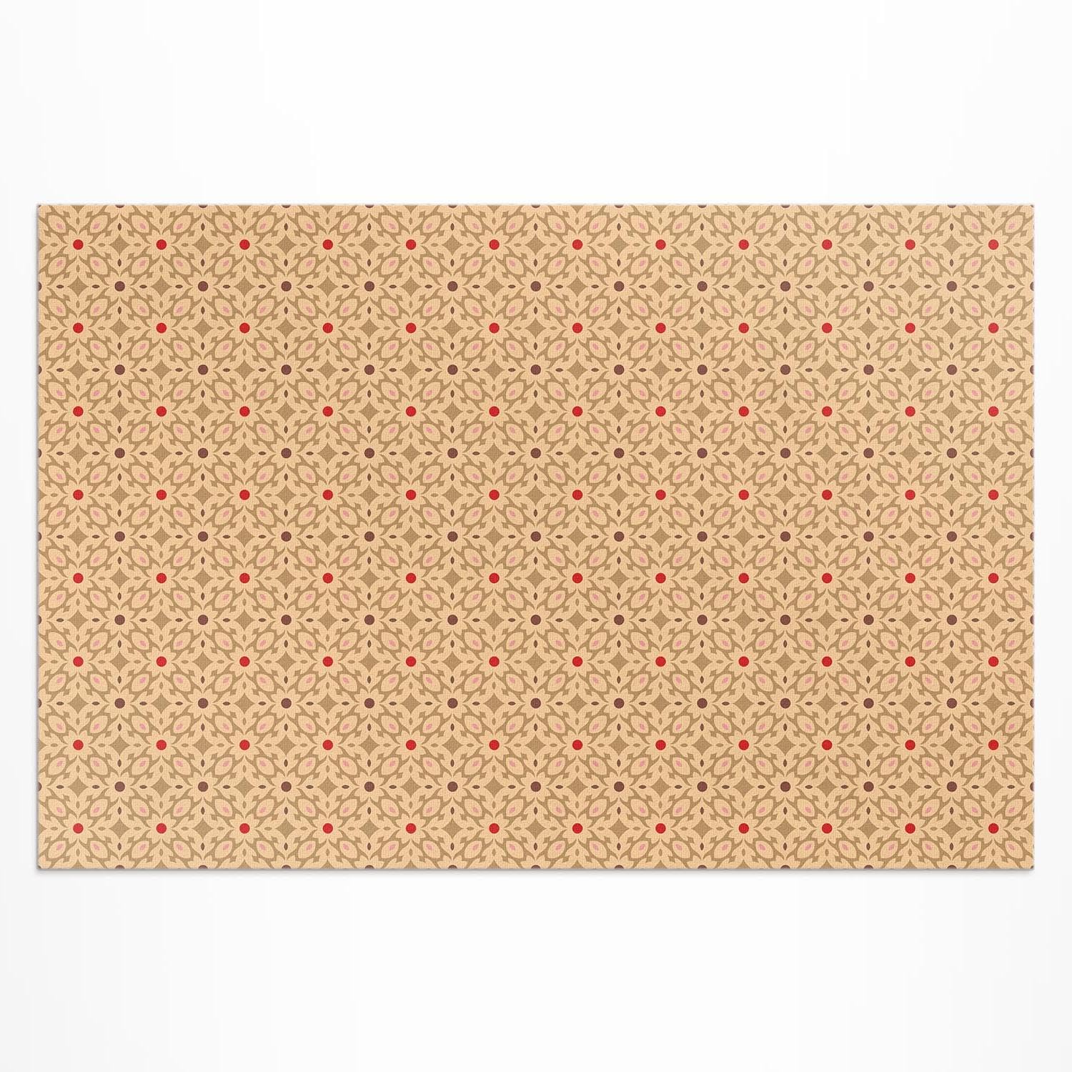 Tapis de sol vinyle 140x210 cm rectangulaire à motif oriental pour balcon et terrasse