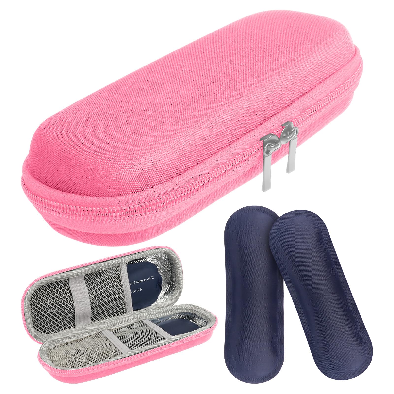 ACWOO Insulin Cooler Travel Case, Medicine Cooler for Travel Insulin Case with 2 Ice Pack, Diabetic Supplies Insulin Pen Case, Diabetic Small Storage Travel Pack, Portable Insulin Travail Case