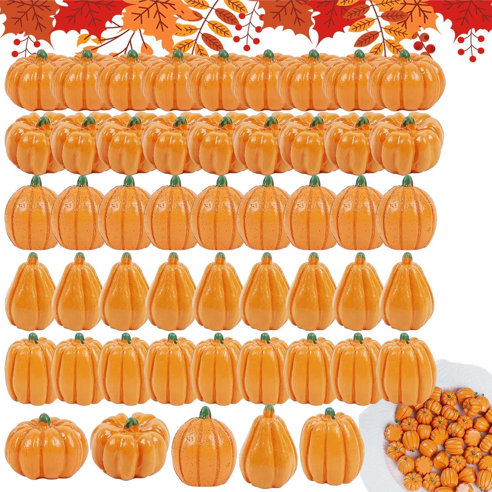 Calabazas decorativas pequeñas set de 50 piezas artificiales y pintables para el hogar