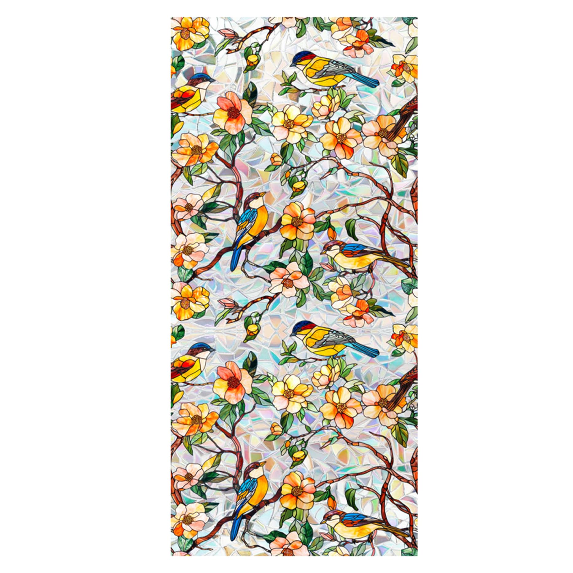 Pastoralist 43X100cm Window Privacy Film - 17X39 Inch Stained Glass Window Film Static Cling Uv & Heat Blocking Rainbow For Glass Doors, Bedroom Windows