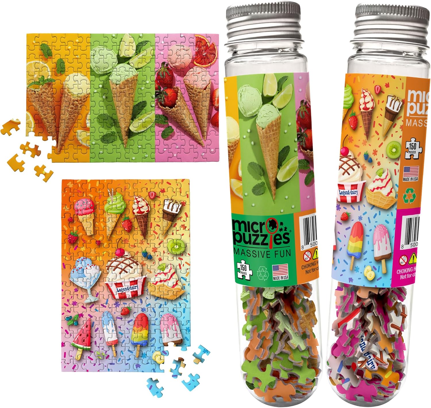 MicroPuzzles “Ice Cream” 2Pack Mini Puzzles for Adults