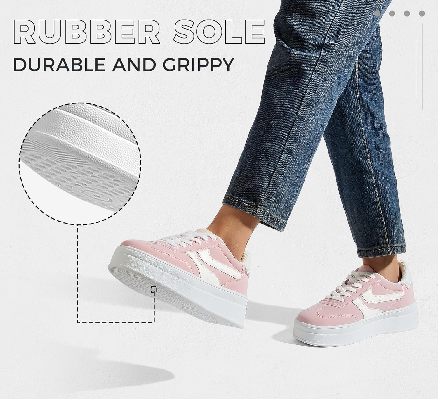 LUCKY STEP Platform Sneakers for Women Fashion Retro Thick Rubber Gum Sole Comfortable Tennis Skate Trainer Classic Walking Shoes Casual Streetwear - Image 6