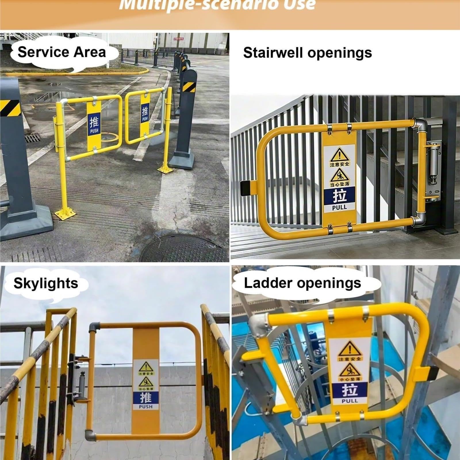 Porta di sicurezza gialla con porta battente a chiusura automatica for carichi pesanti cancello battente(500 * 850)