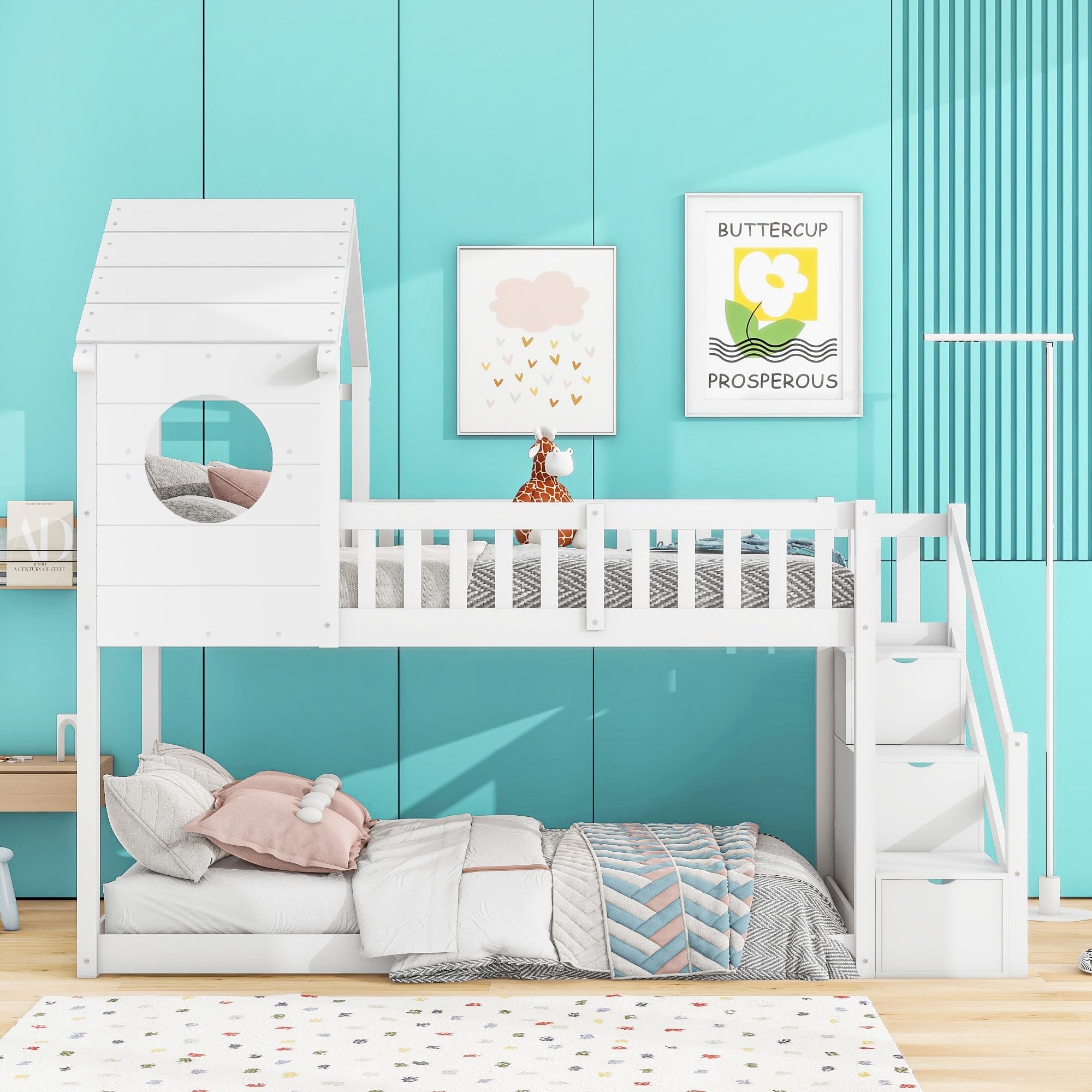 Julian Bowen Campervan Bunk Bed, White & Green, Single Amazon.co.uk