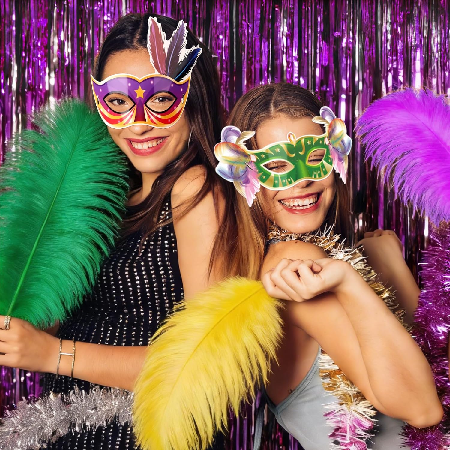 20 Pack Mardi Gras Masks Bulk Paper Carnival Mask for Men Women