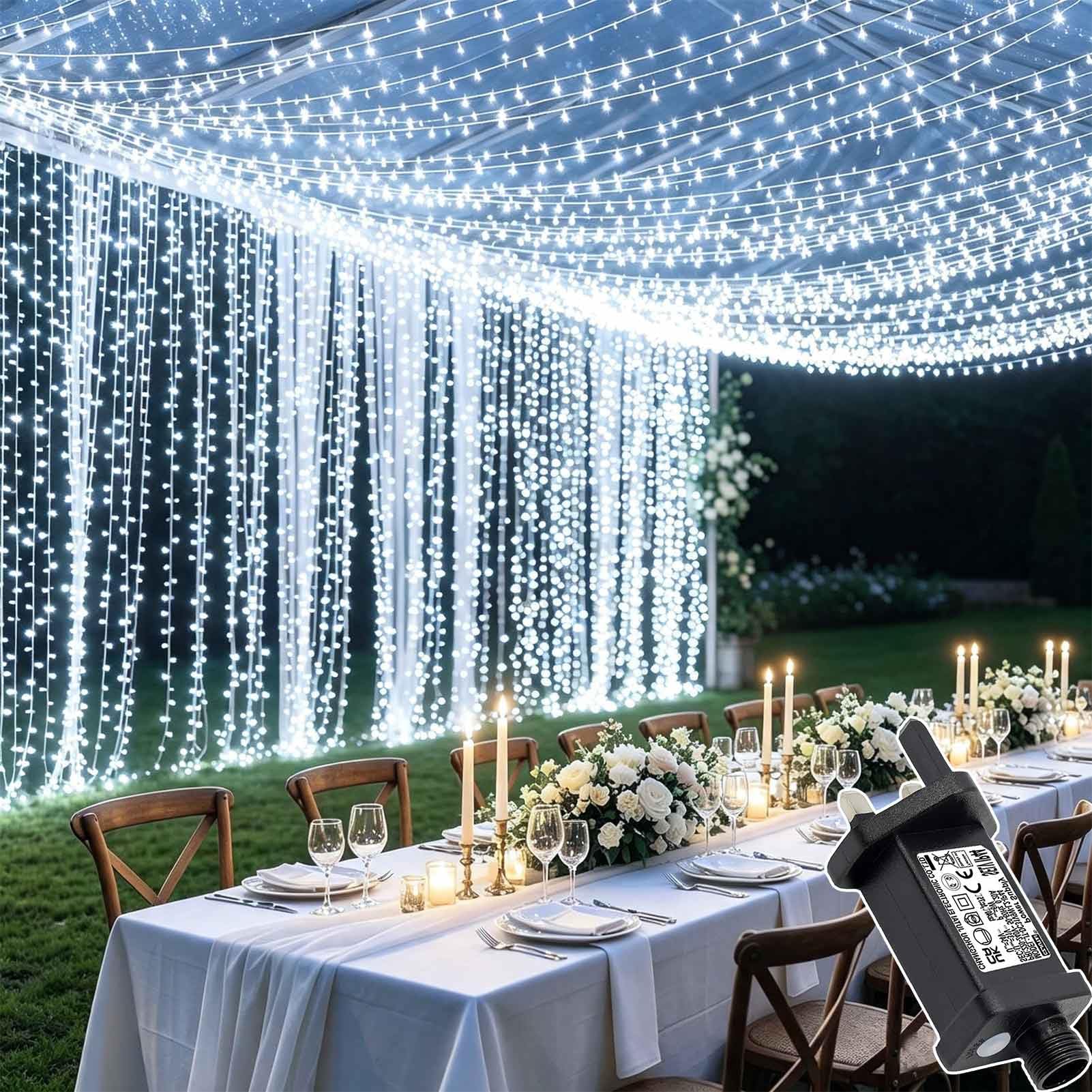 Cozymeow Curtain Lights 2 Pack 6m x 3m 600 LED Curtain Fairy Lights Plug in