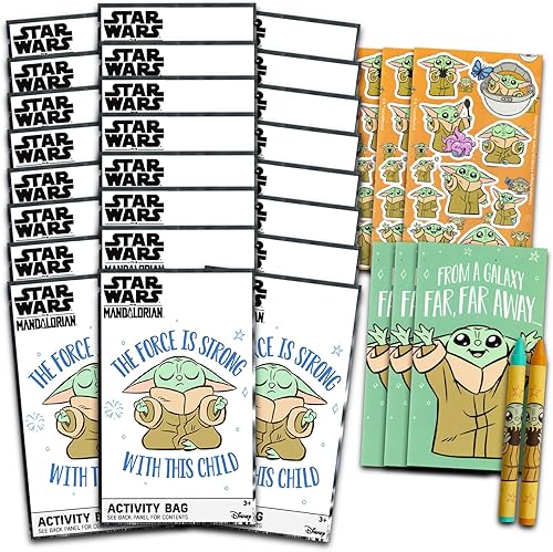 Miniatura 5 de Baby Yoda - Juego de mini recuerdos de fiesta de cumpleaños, paquete con 24 paquetes de juegos de Star Wars The Mandalorian  Mini libros para
