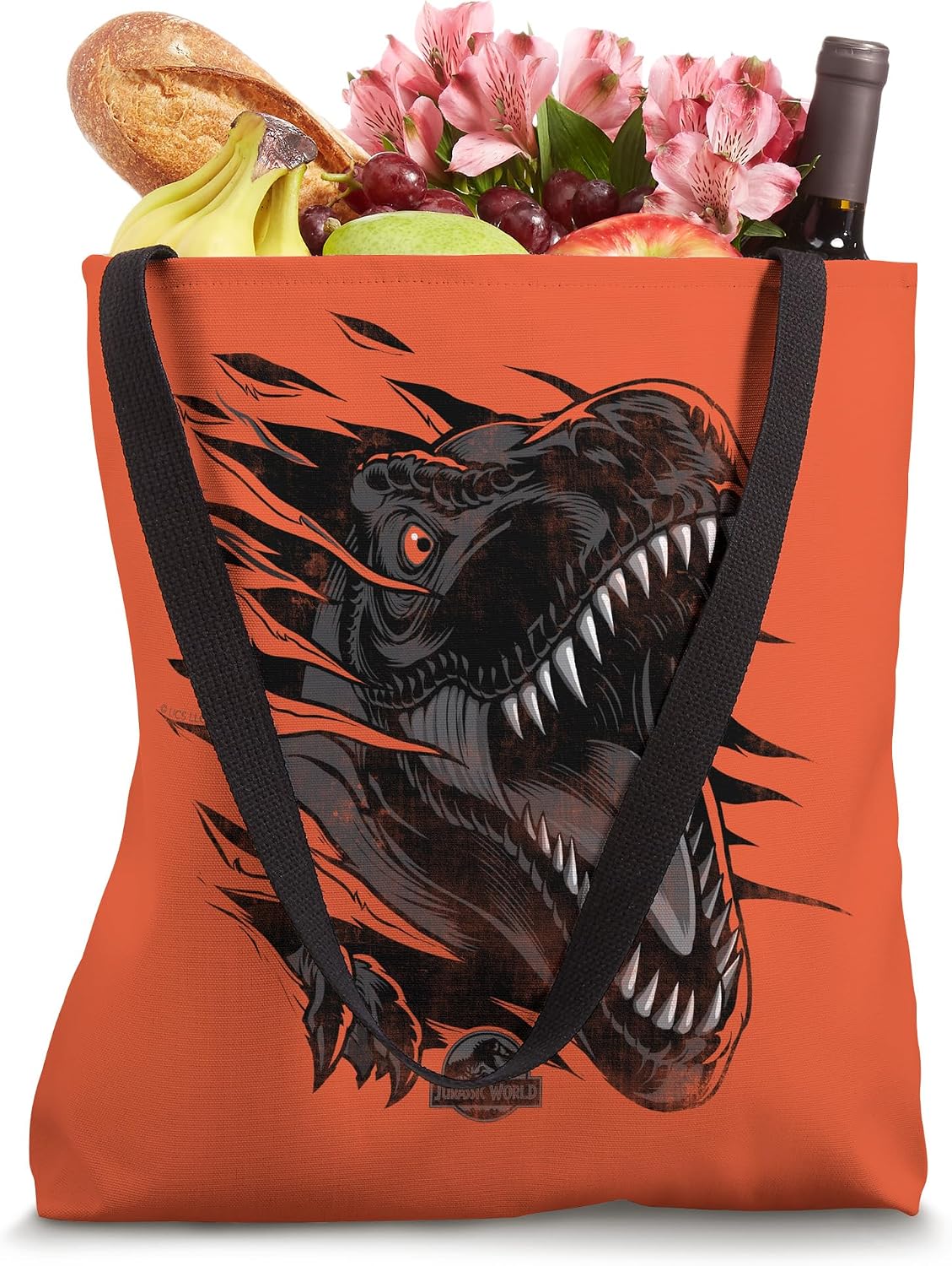 Jurassic Park Velociraptor Attack Tote Bag