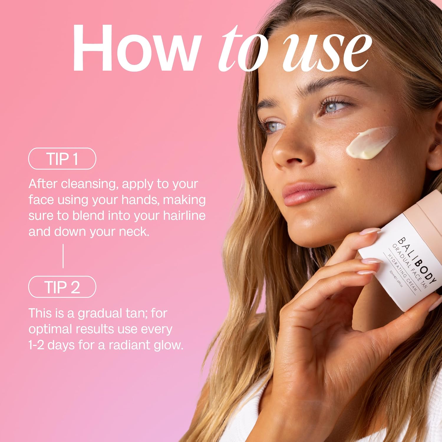 Bali Body Gradual Face Tan | Daily Facial Moisturizer for Natural Looking Gradual Bronze Glow | Anti-Aging, Hydrating Cream for All Skin Types | Vegan, Cruelty Free, Australian Made (50 ml/1.69 fl oz) - Image 7