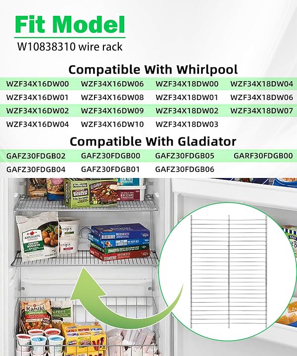W10838310 Refrigerator Shelf Wire Fits for Whirlpool Upright Freezer by AWTURBO - Image 4