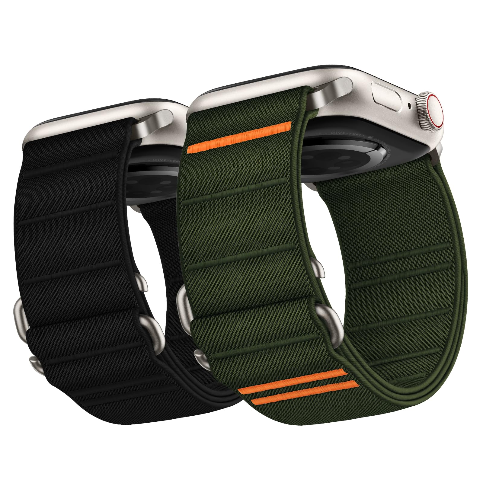 Suitisbest 2 Pack Sport Band Compatible with Apple Watch Ultra Band 49mm 46mm 45mm 44mm 42mm 41mm 40mm 38mm, Stretchy Sport Loop Strap for iWatch