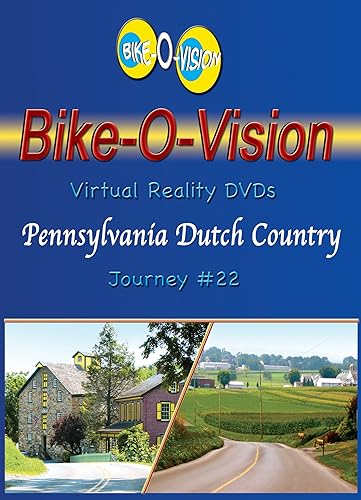 Bike-O-Vision - Virtual Cycling Adventure - Pennsylvania Dutch Country - Perfect for Indoor Cycling and Treadmill Workouts - Cardio Fitness Scenery