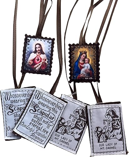 Escapularios católicos, paquete de 3 collares católicos a granel de Escapulario de Nuestra Señora del Monte Carmelo, Escapularios Católicos