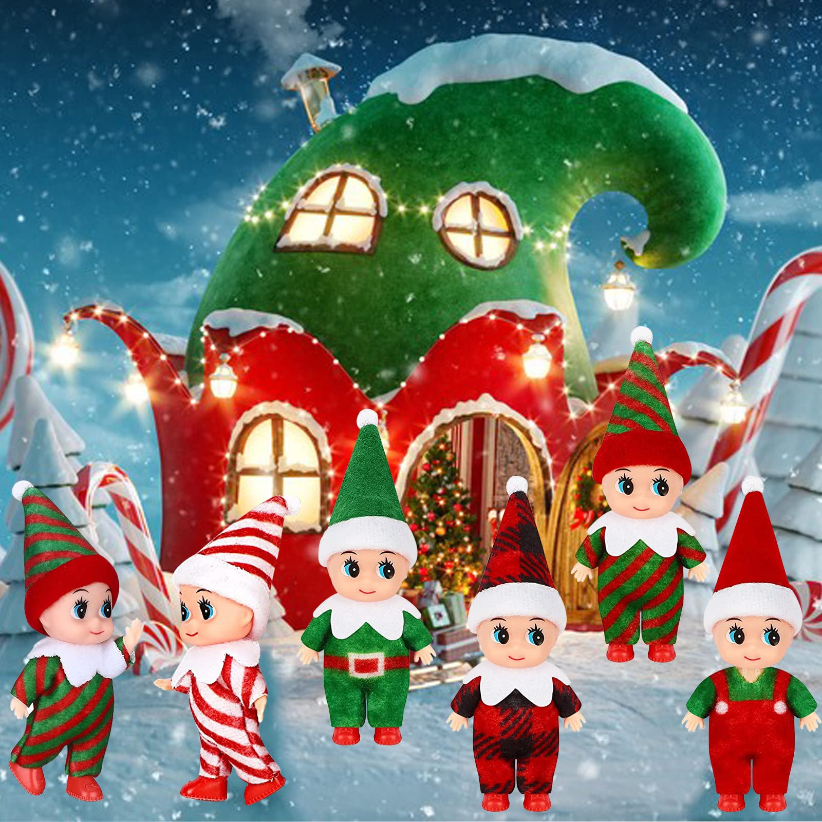 Lot de 3 mini poupées de Noël Elf pour filles et garçons Lot de 3 mini poupées de Noël Elf pour filles et garçons