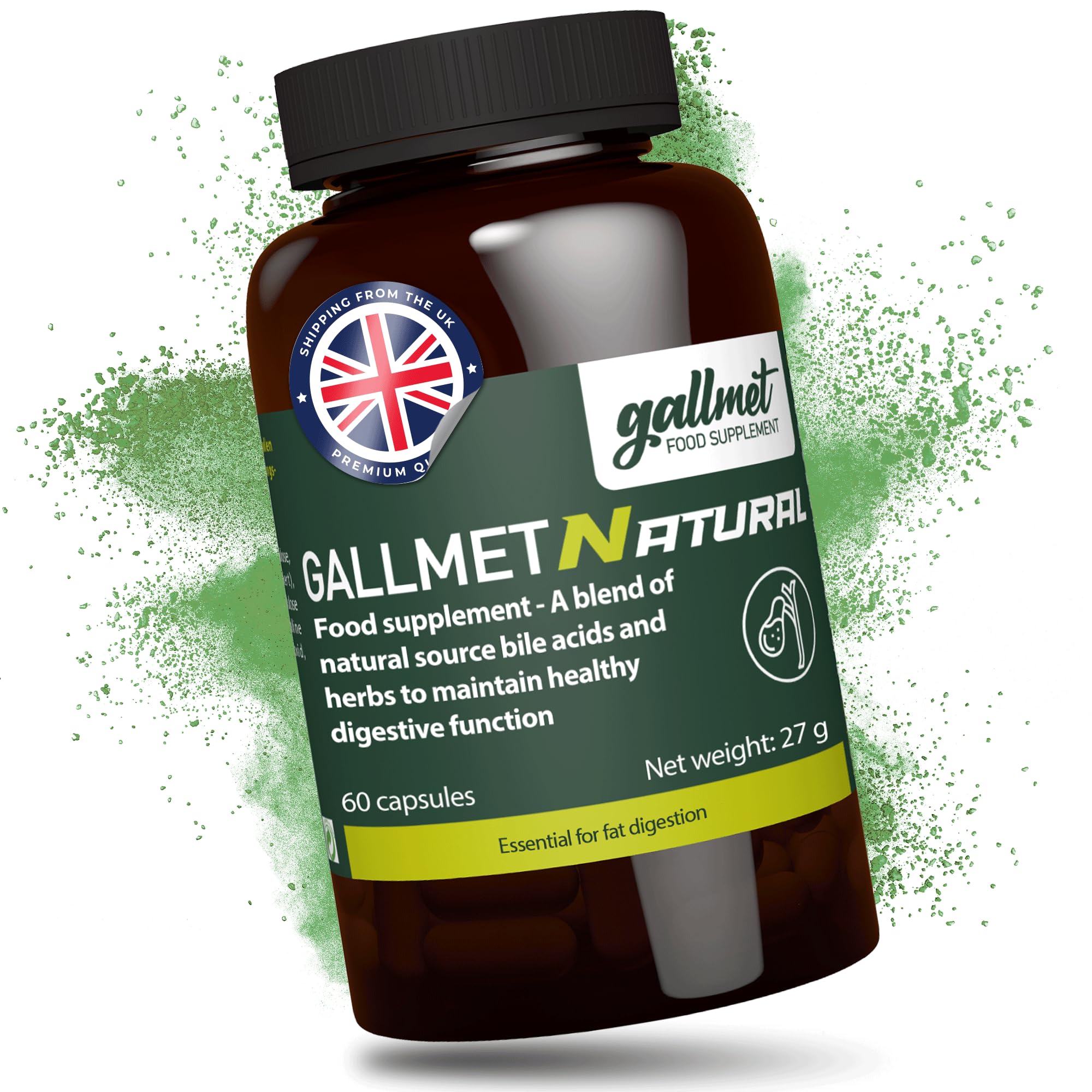 Buy GALLMET Natural 60x Ox Bile 125mg Bile Salt Naturally Support After