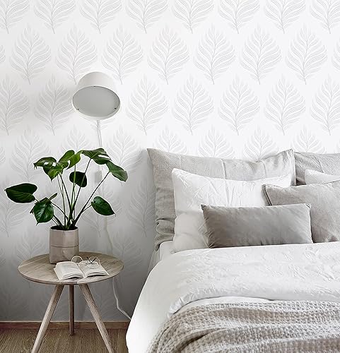 Miniatura 4 de Guvana Papel tapiz de despegar y pegar, papel de pared bohemio gris, extraíble, autoadhesivo, para dormitorio, baño, papel de contacto geométrico