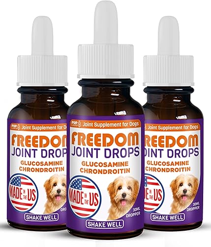 Miniatura 10 de Pup Labs Freedom Joint Drops - Suplemento para cadera y articulaciones para perros de todas las edades, tamaños y razas, gotero de 1.0 fl oz