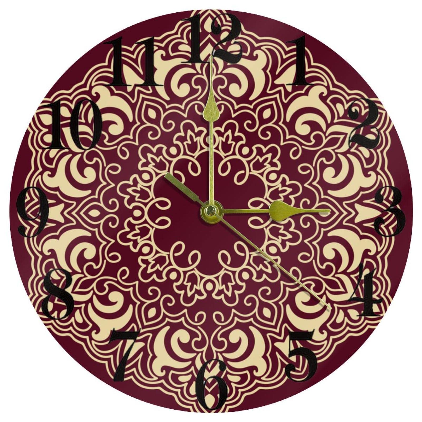 Horloge murale ronde pour cuisine et maison au style arabesque