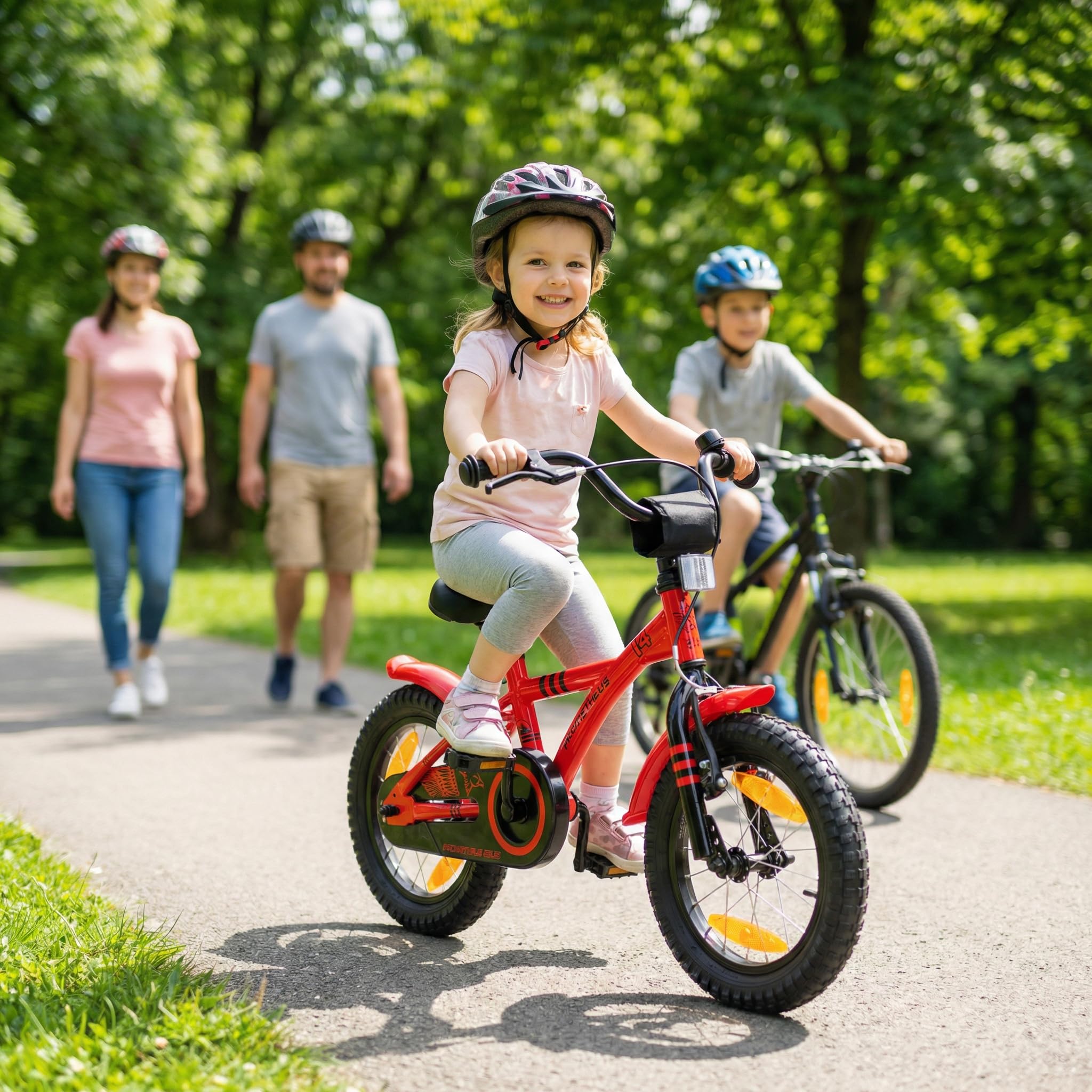 PROMETHEUS BICYCLES Velo Enfant 4 Ans Garcon vélo Fille 14 Pouces a Roulette pour 3 a 5 Ans - BMX en Rouge