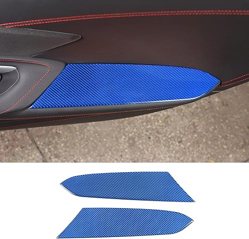 Vista 11 de CHEAYAR Panel de reposabrazos de fibra de carbono real 3D suave para puerta de automóvil, adorno decorativo compatible con Corvette C8 Stingray Z06