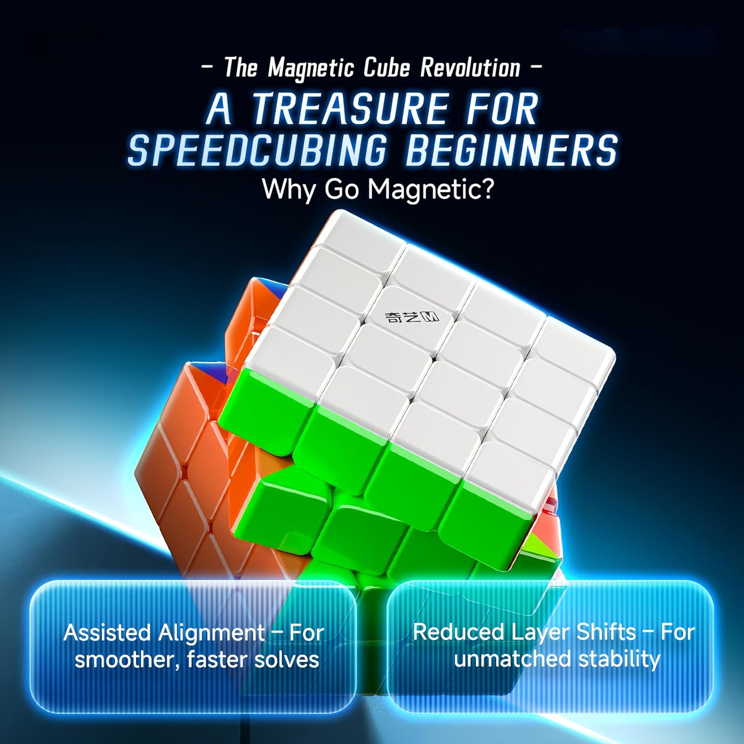 LiangCuber QY Toys Speed Cube 4x4 Magnetic – 59mm High-Performance Stickerless Cube 4x4x4