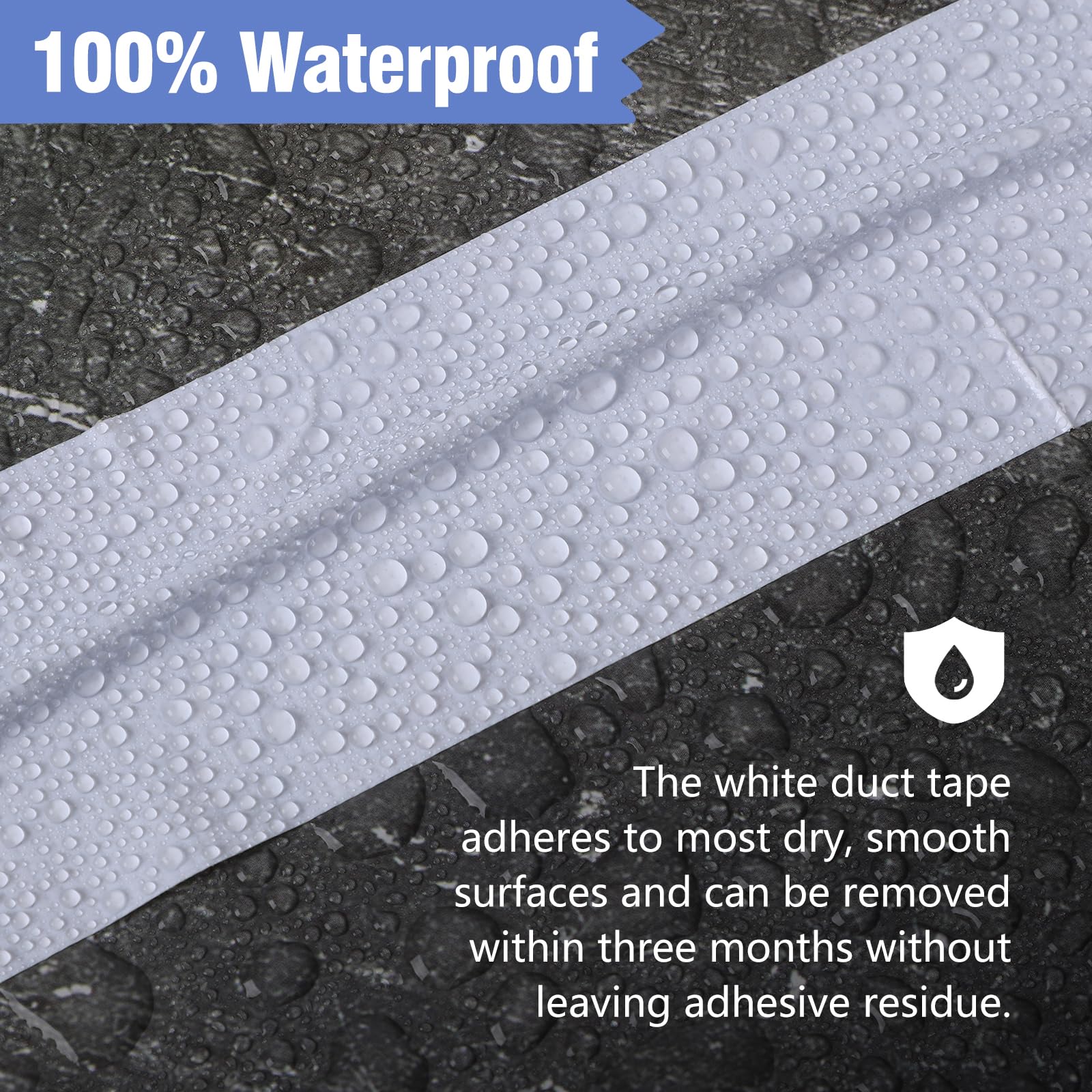 3 rotoli di nastro adesivo bianco, 48 mm x 54 m, 210 μ, impermeabile, nastro di riparazione, universale, per riparazioni interne ed esterne (18 m/rotolo)