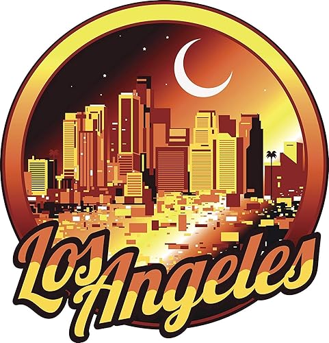 Calcomanía de vinilo con diseño de dibujos animados de Los Ángeles (4 pulgadas de ancho)