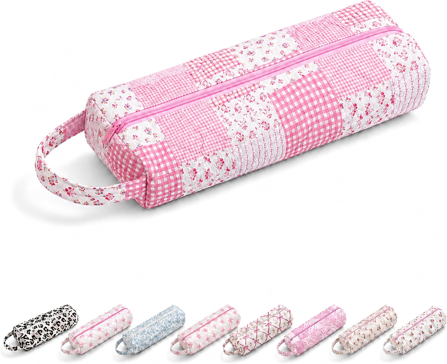 Hair Tools Organizer Travel Bag, Quilted Portable Storage Case for Curling Iron, Flat Iron, Hair Dryer & Hair Accessories, Foldable Styling Tools Travel Essentials (Patchwork Floral, 1pc)