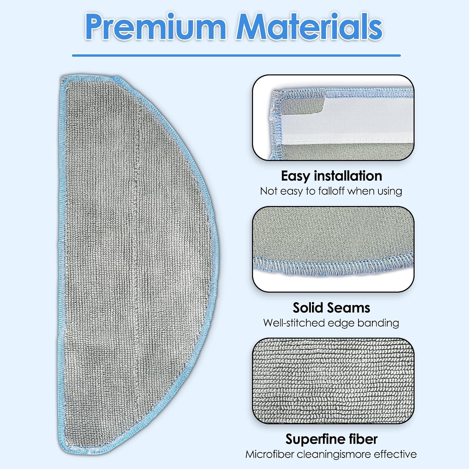 (6 Pack) 105 Combo Mop Replacement for iRobot Roomba Combo Essential Robot Vacuum & Mop Roomba 104, 105 Combo, Y0140, Y0110, Y0112, Q0110, Q0120, Q0520, Microfiber Washable Mopping Pads