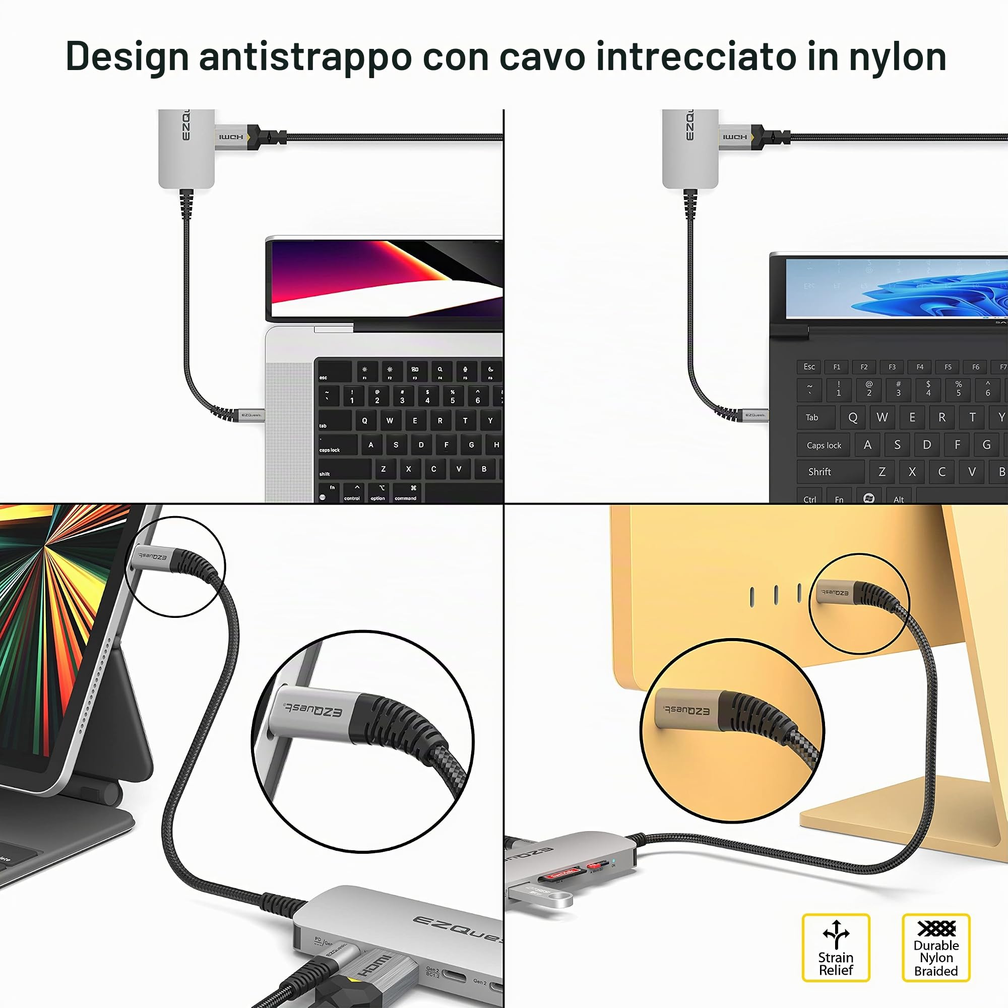 USB-C Hub Docking Station 10 in 1 con 4K HDMI 60Hz, 1 GBS Ethernet, 2 USB C Gen 2 10Gbs, 1 PD 3.0, 2 USB-A 3.0, porte audio, SD/Micro SD, compatibile con computer USB Type C/Thunderbolt