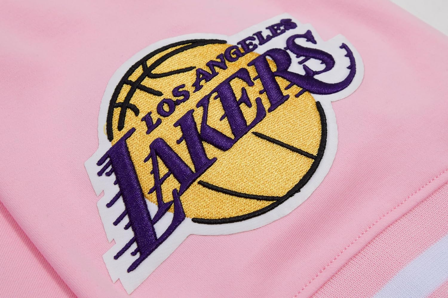 Pro Standard Mens NBA Los Angeles Lakers Classic Chenille Short Sleeve Tee Pink L - Image 7