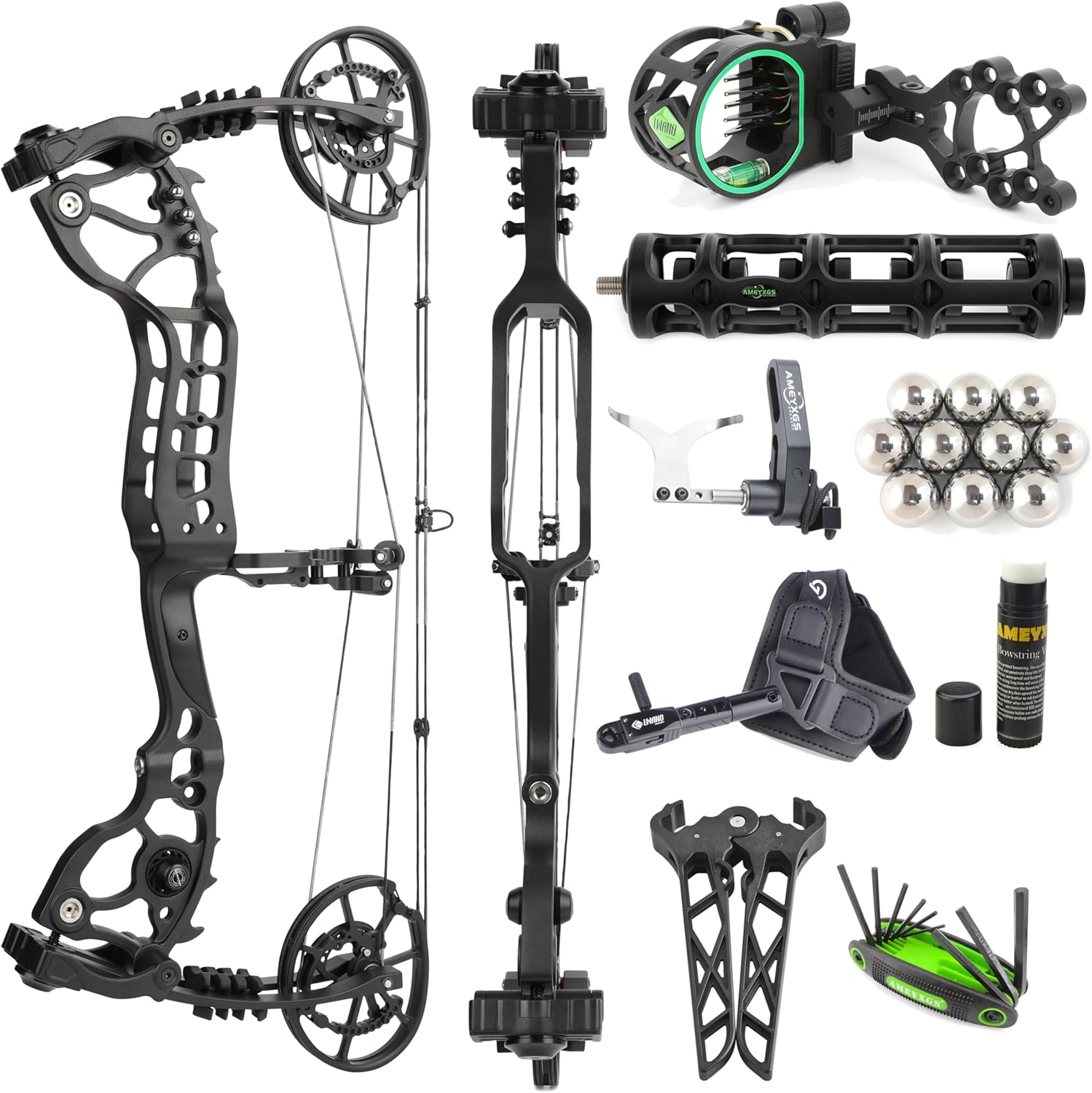 AMEYXGS Archery Compound Bow and Arrow Set | 20-70 LBS Adjustable Draw Weight | Arrow & Steel Ball Shooting | All-in-One Solution for Beginners to Pro Archers